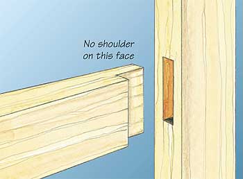 Tenon without a shoulder